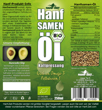 Lade das Bild in den Galerie-Viewer, Hanfsamenöl BIO